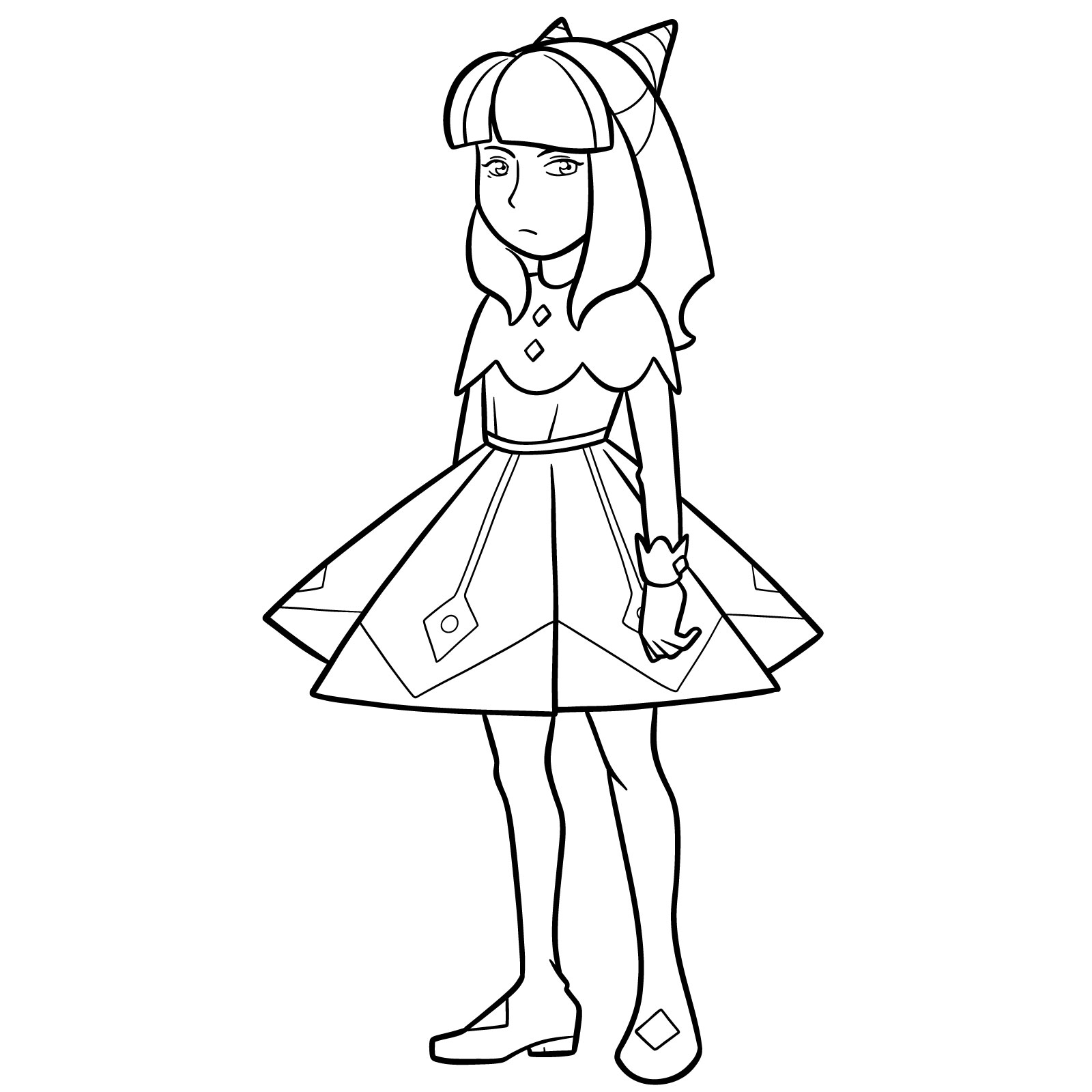 How to Draw Olivia Park from Knights of Guinevere - step 15