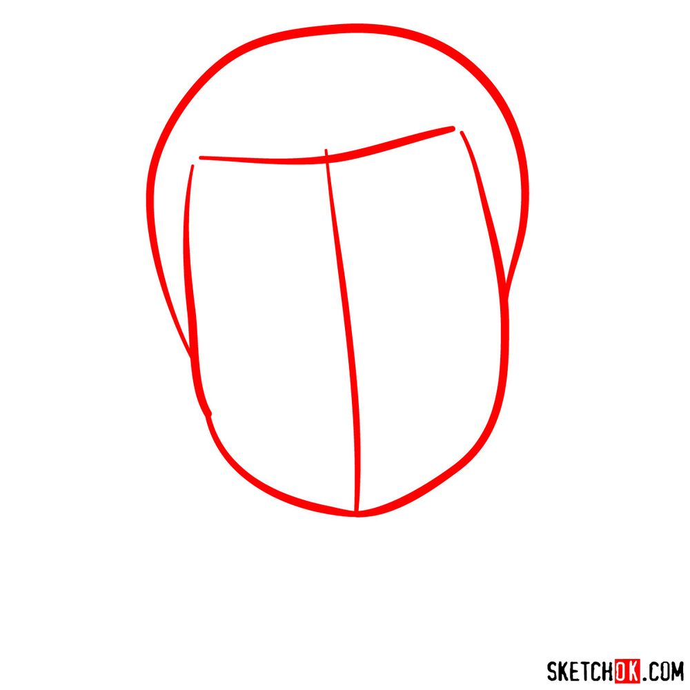 How to draw Mr. Bean - step 01