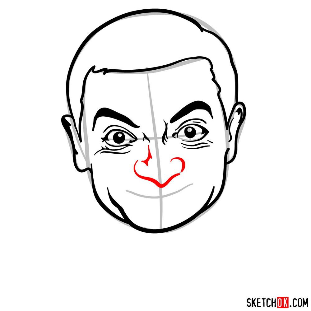 How to draw Mr. Bean - step 10