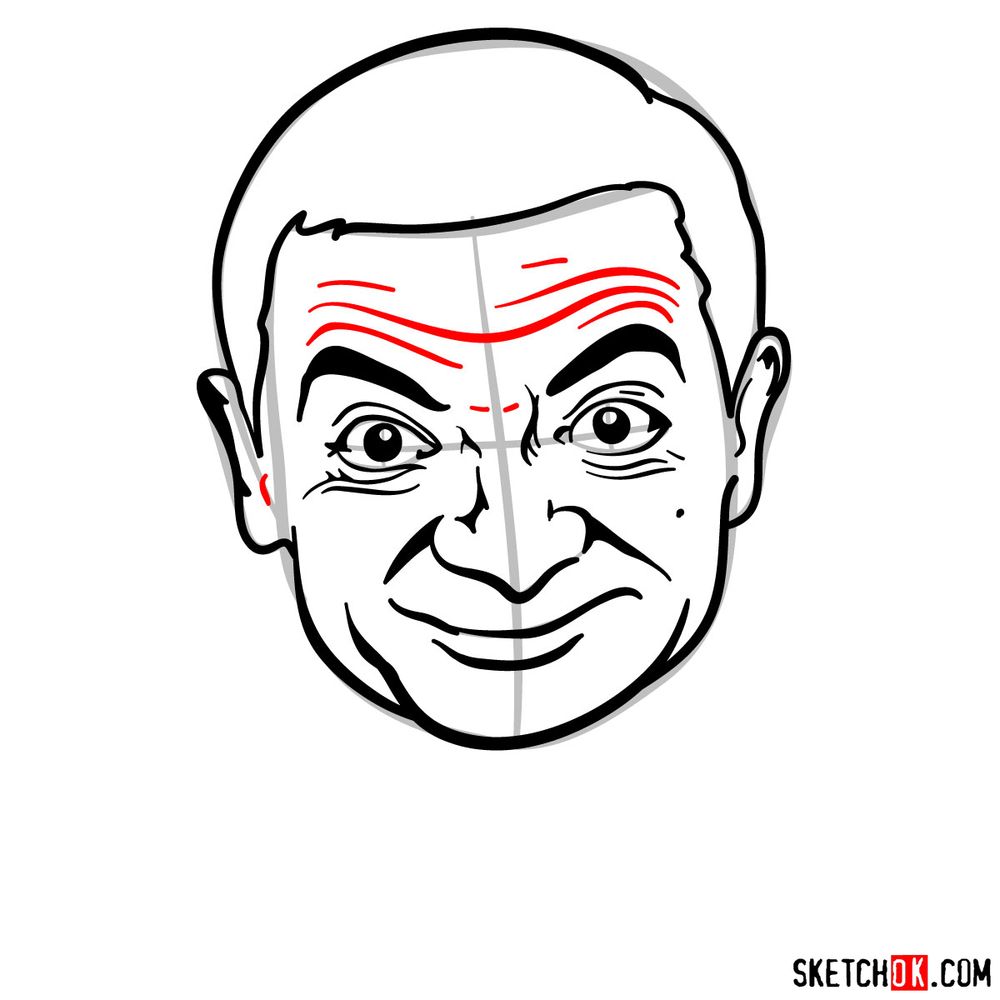 How to draw Mr. Bean - step 13