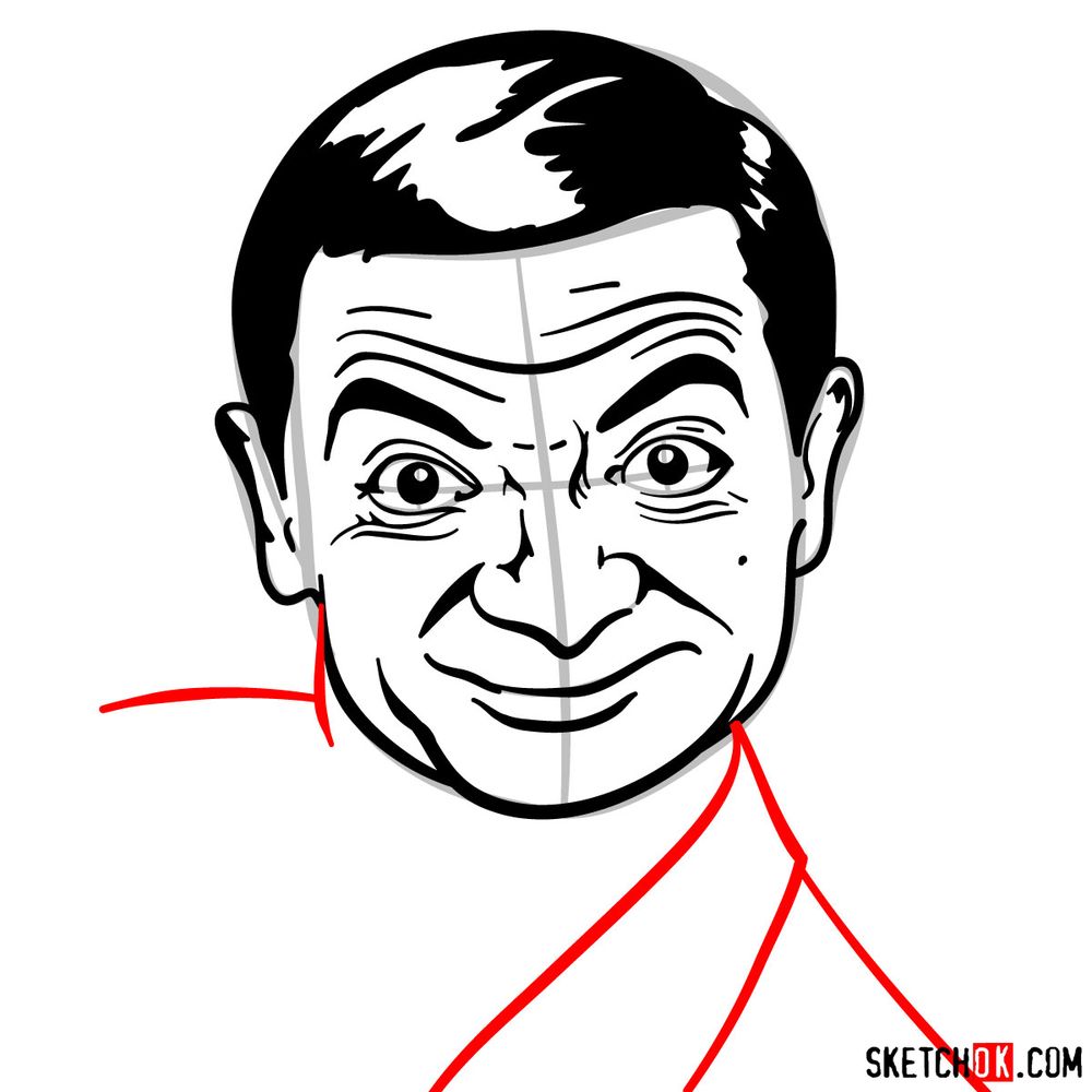 How to draw Mr. Bean - step 15