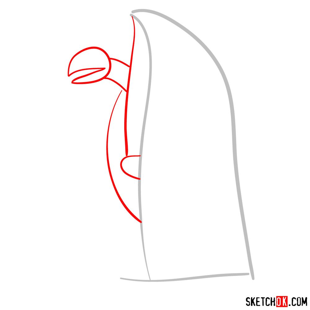 How to draw a Skeksis - step 02