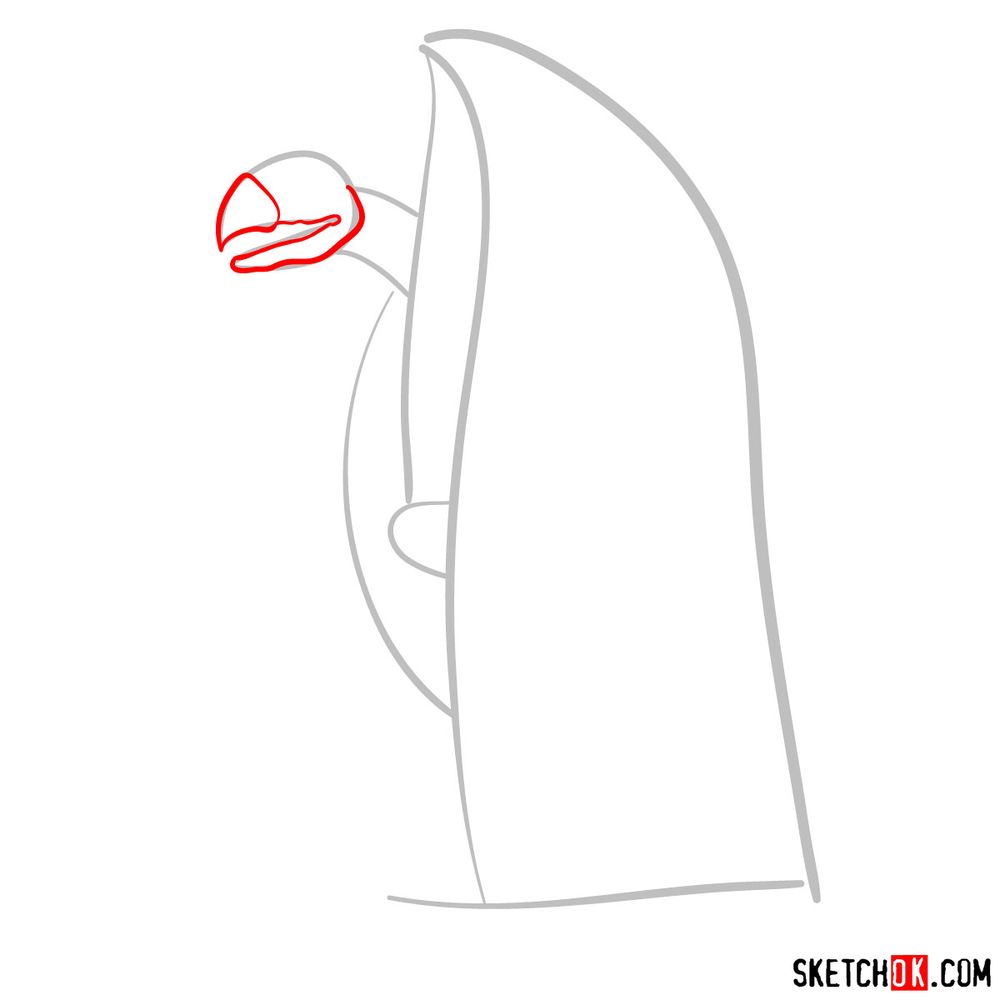 How to draw a Skeksis - step 03
