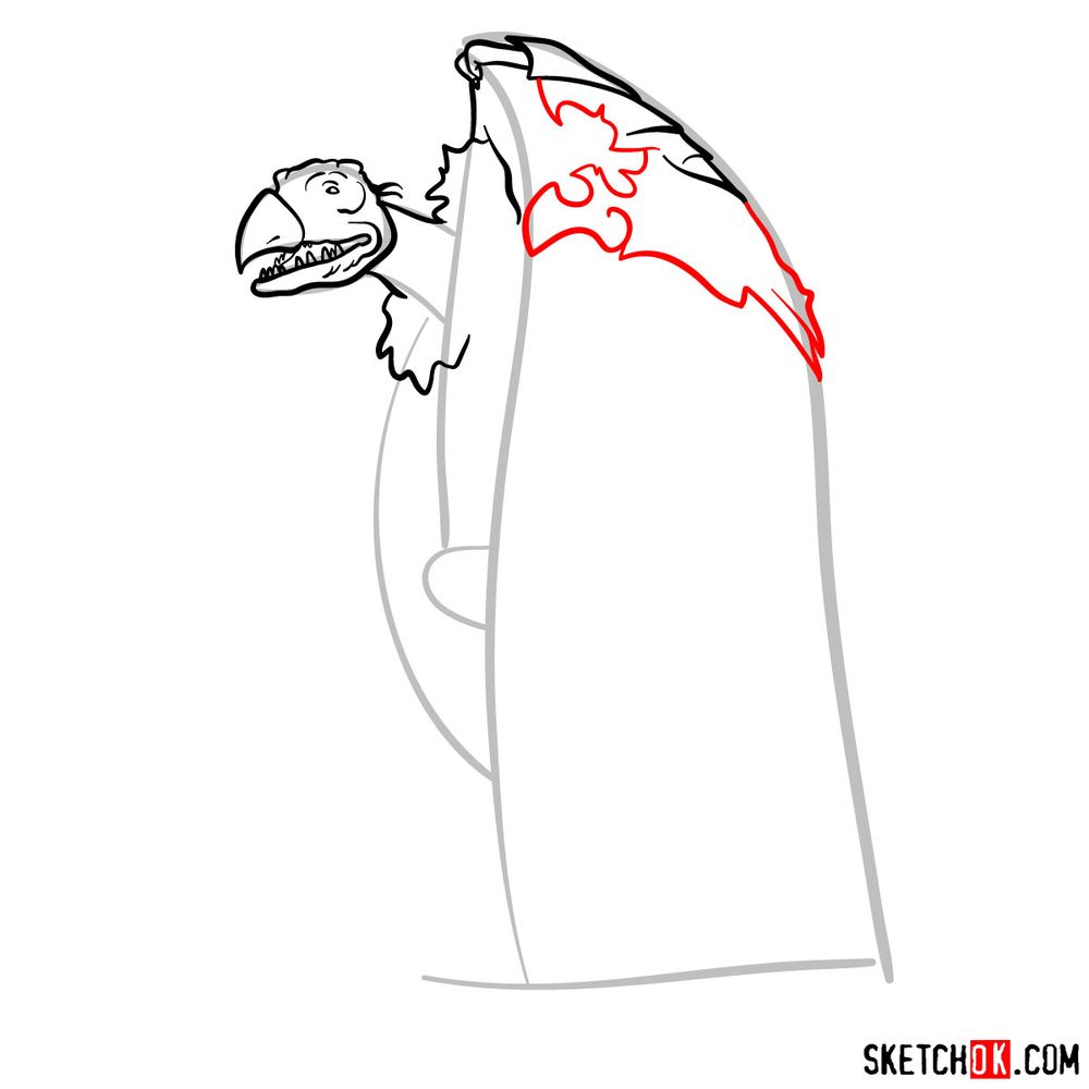 How to draw a Skeksis - step 07