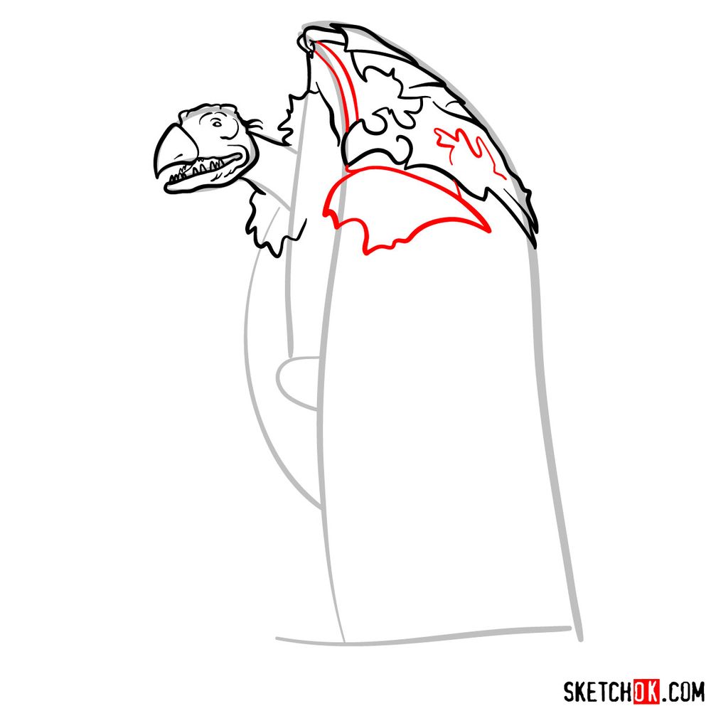 How to draw a Skeksis - step 08