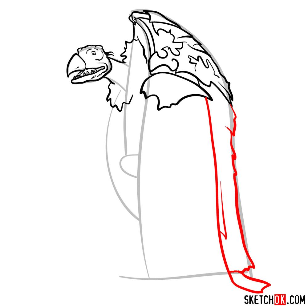 How to draw a Skeksis - step 09