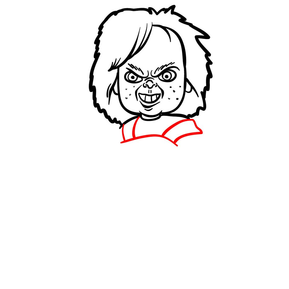 How to draw Chucky - step 13