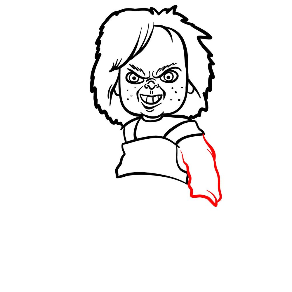 How to draw Chucky - step 15
