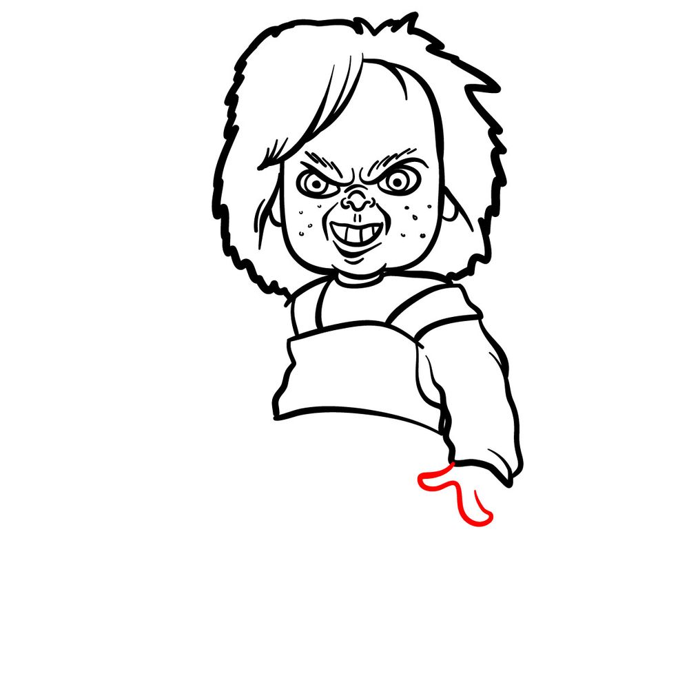 How to draw Chucky - step 16