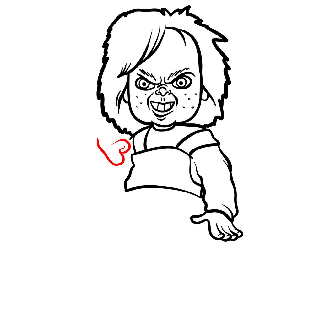 How to draw Chucky - step 18