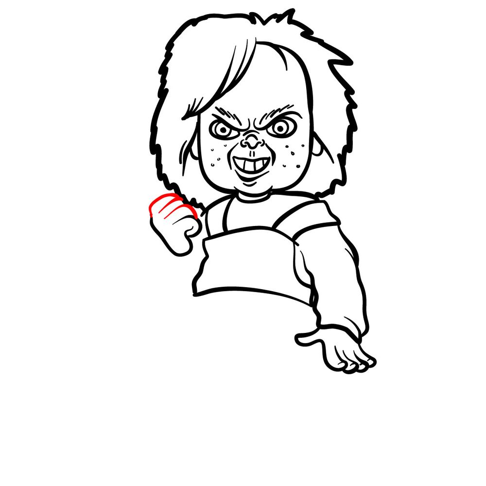How to draw Chucky - step 19