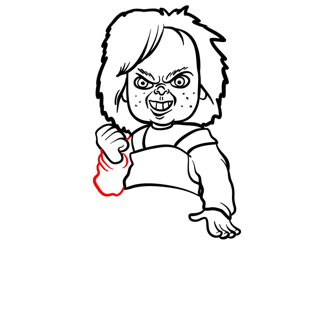 How to draw Chucky - step 20