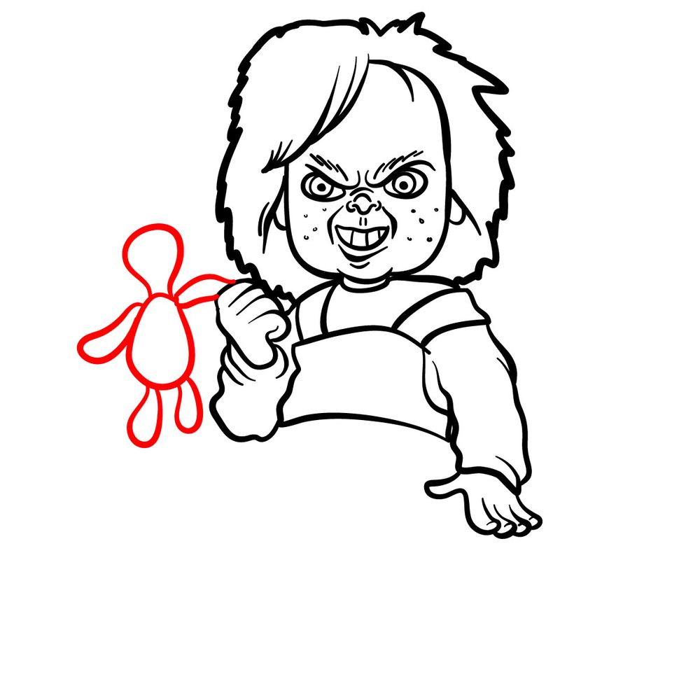 How to draw Chucky - step 21