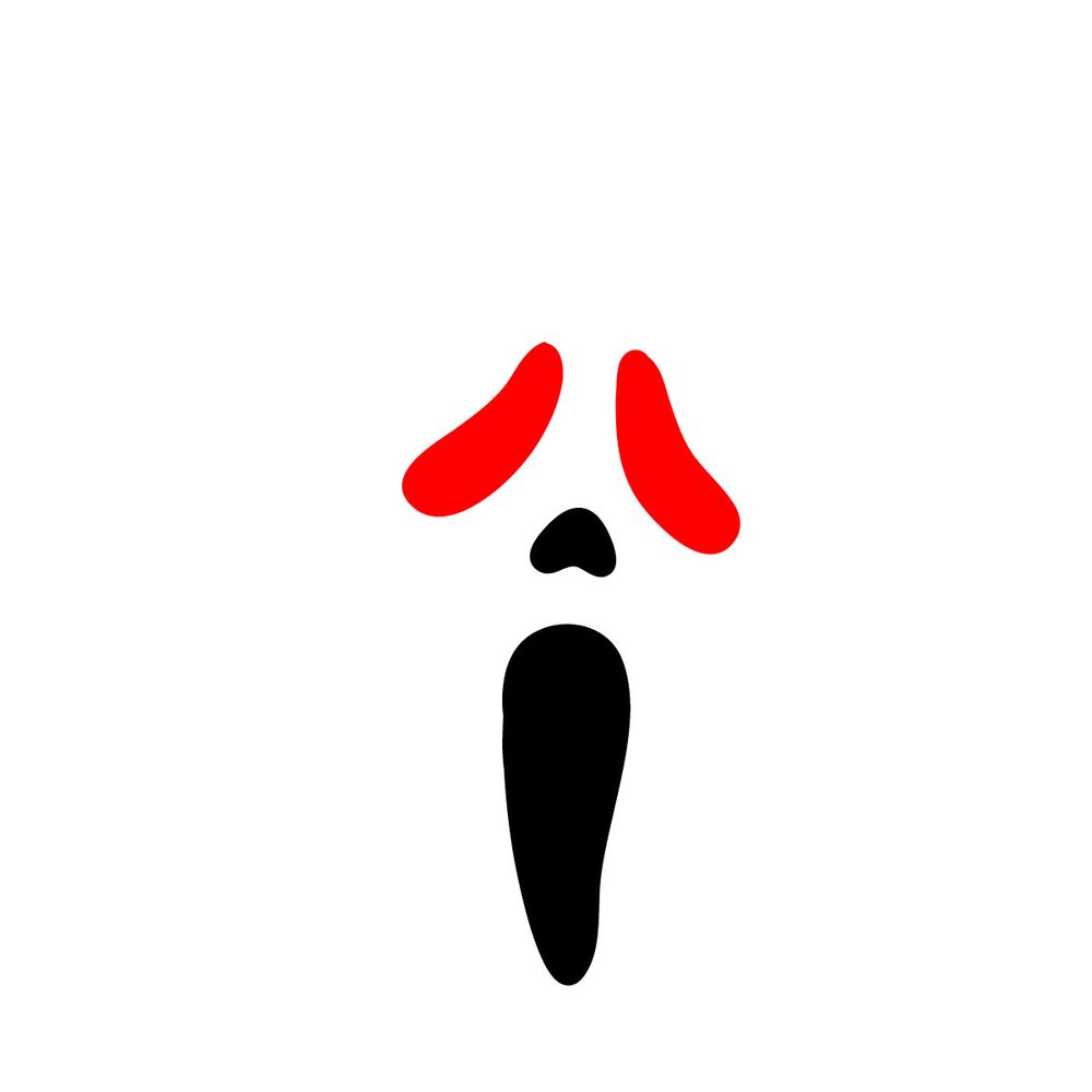 How to draw Ghostface (the Scream Mask) - step 03