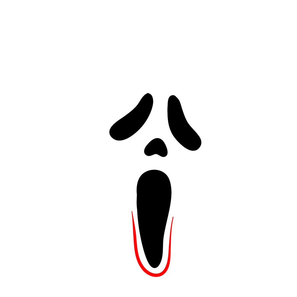 How to draw Ghostface (the Scream Mask) - step 04
