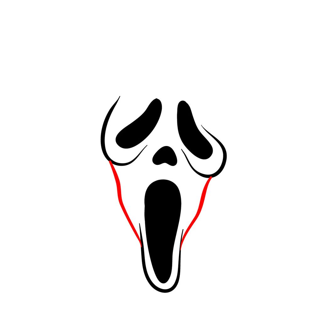 How to draw Ghostface (the Scream Mask) Sketchok drawing guides