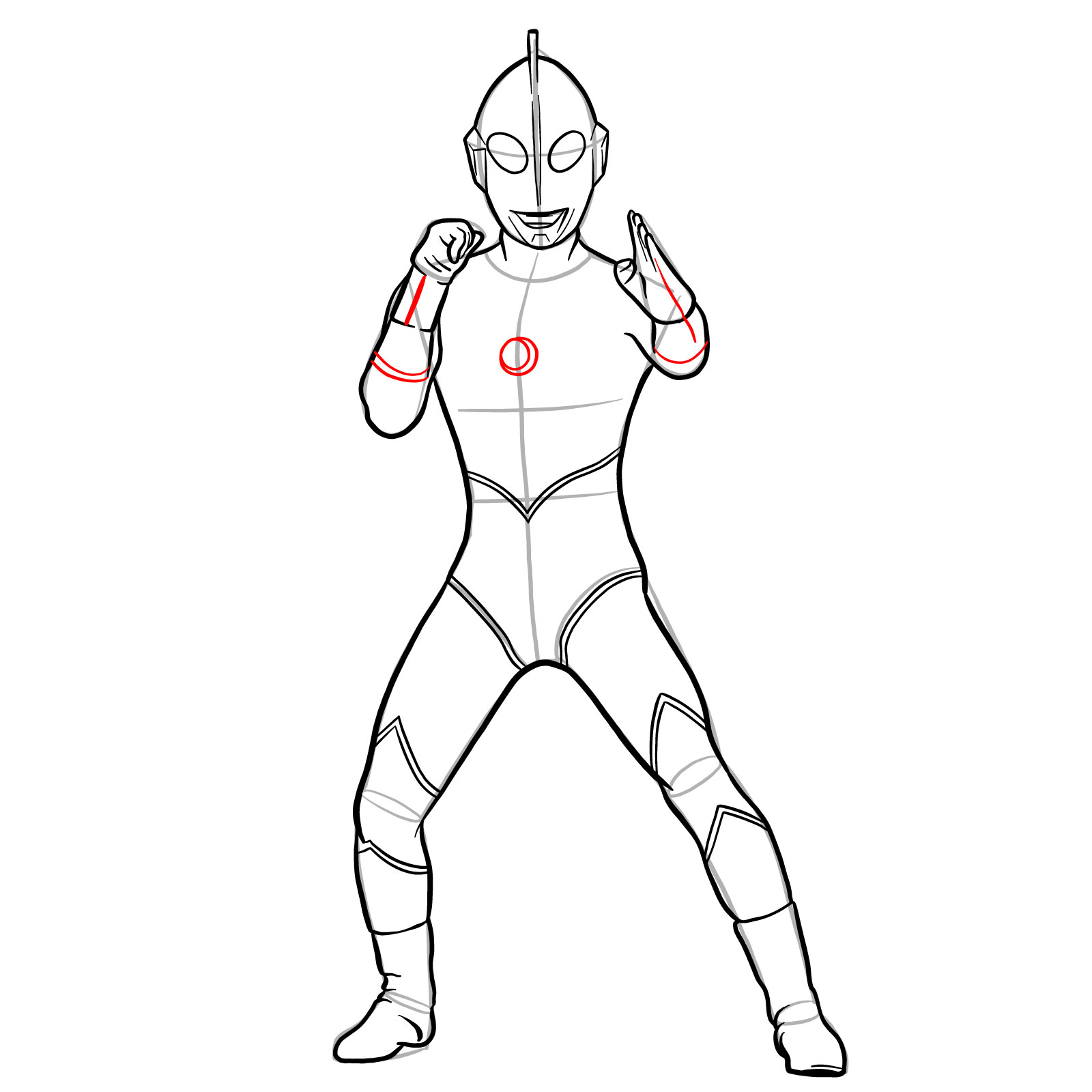 How to draw Ultraman Jack - step 24