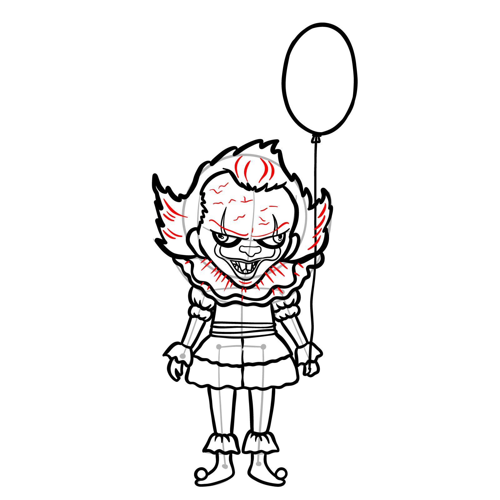 How To Draw Pennywise In Simple And Easy Steps