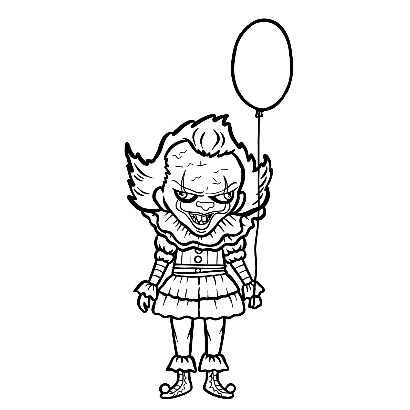How to draw chibi Pennywise - final step