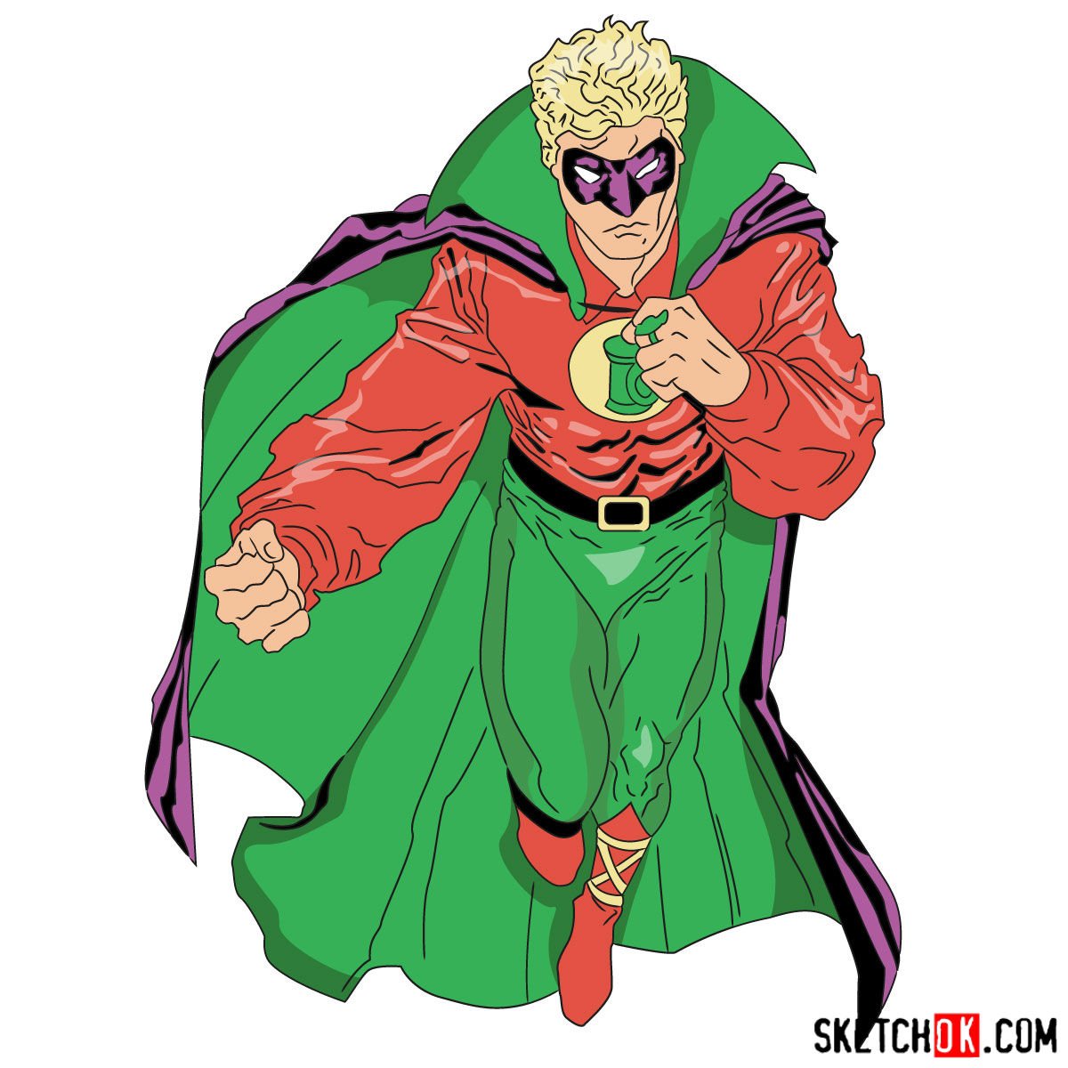 How to draw Alan Scott the first Green Lantern