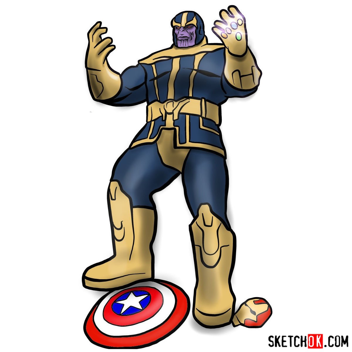 thanos full body drawing