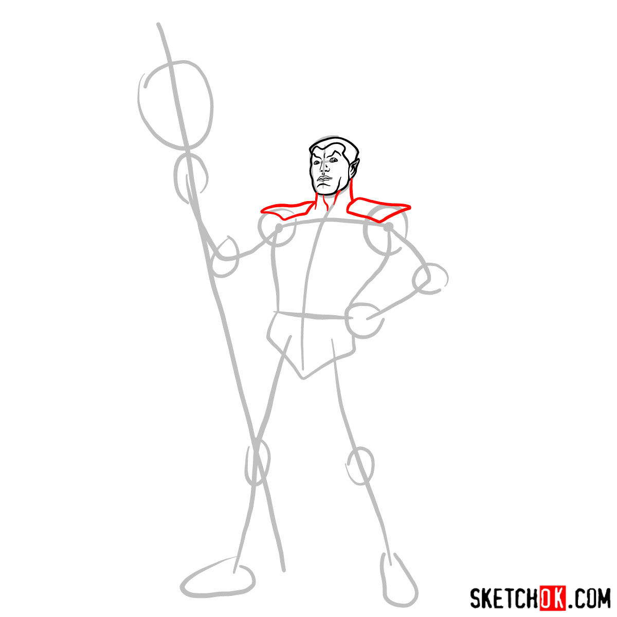 How to draw Namor the Sub-Mariner from Marvel Comics - step 04