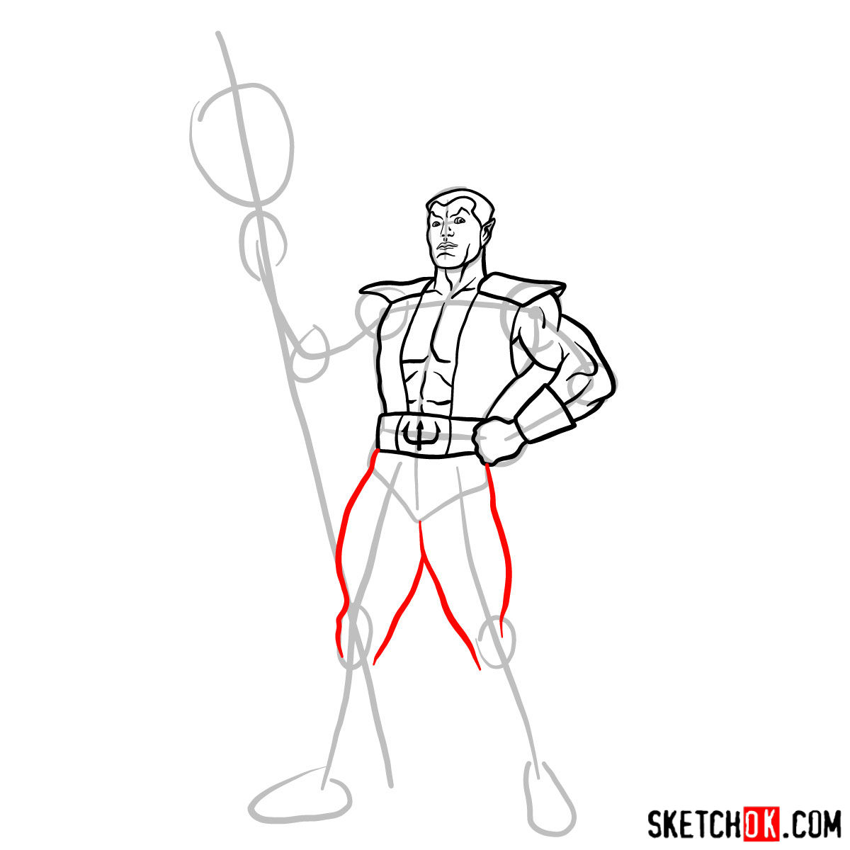 How to draw Namor the Sub-Mariner from Marvel Comics - step 10