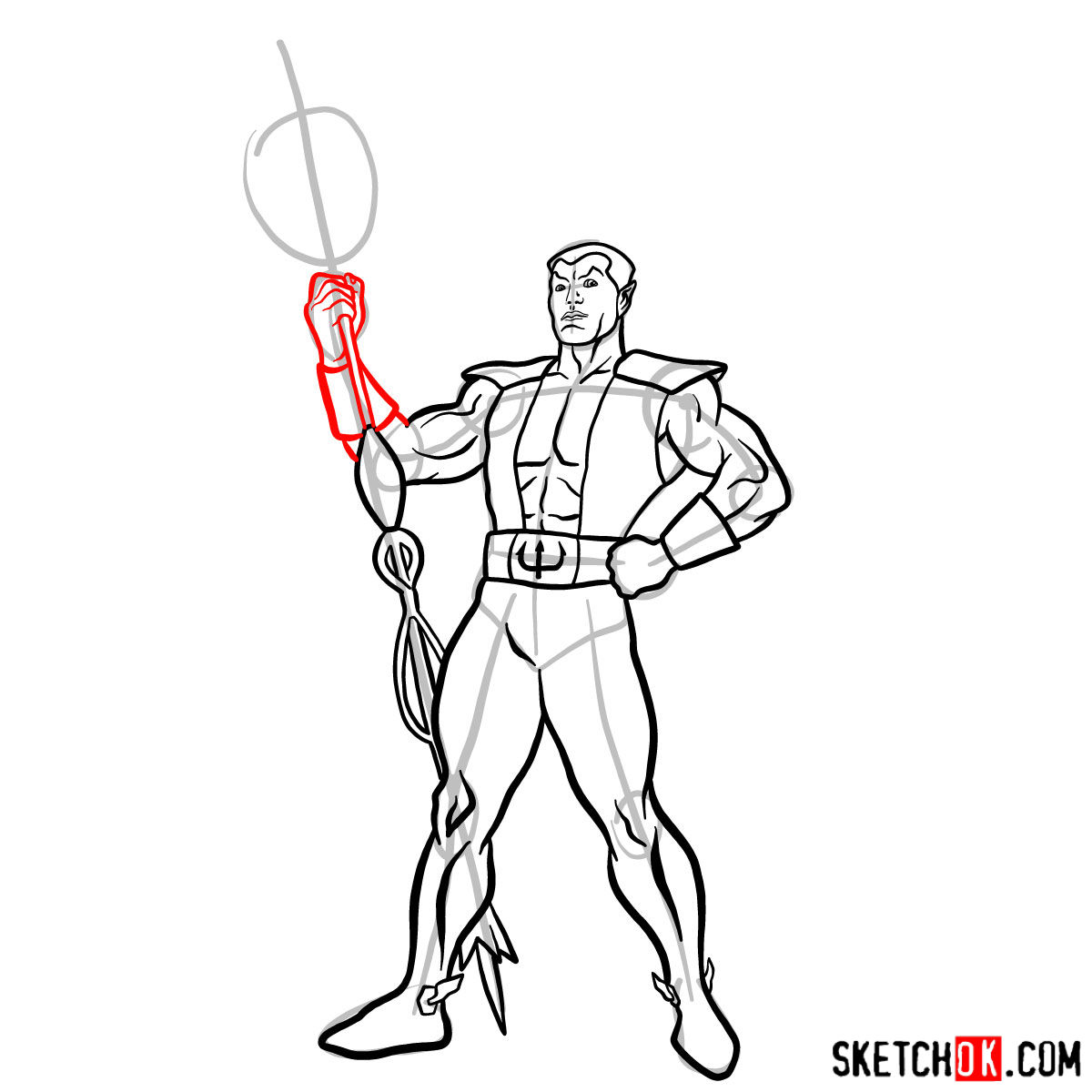 How to draw Namor the Sub-Mariner from Marvel Comics - step 14