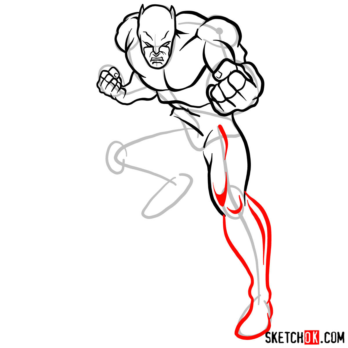 How to draw Wildcat (Ted Grant) from DC - step 10