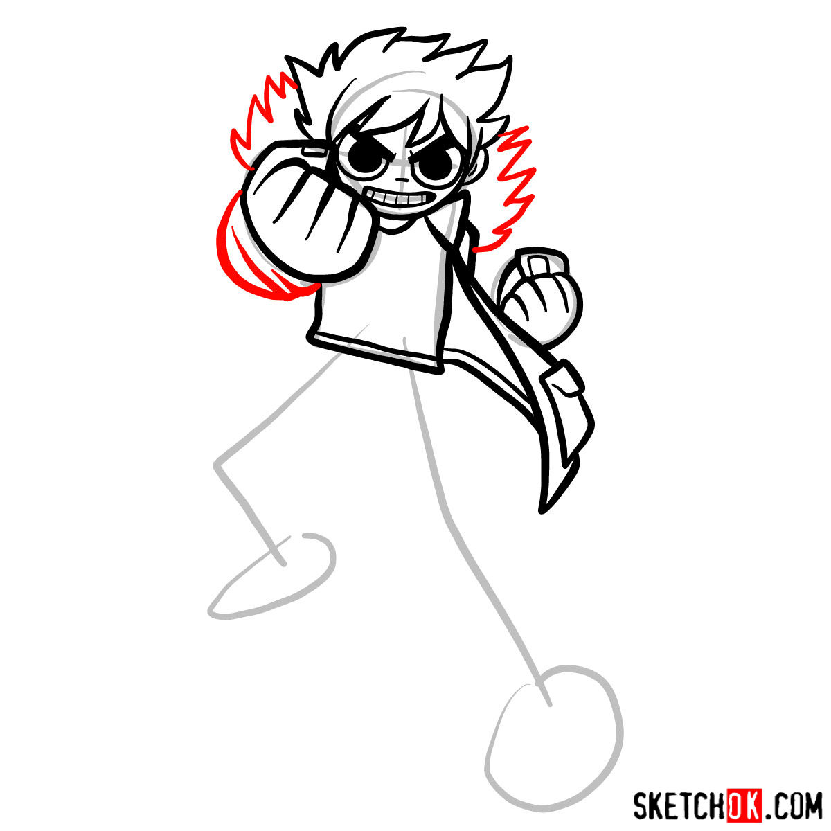 How to draw Scott Pilgrim - step 09