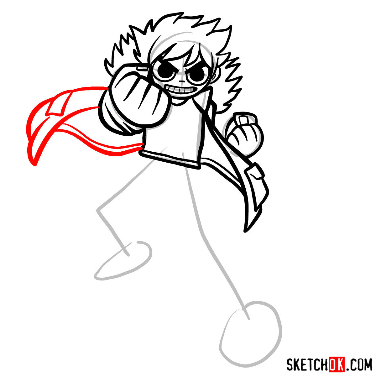 How to draw Scott Pilgrim - step 10