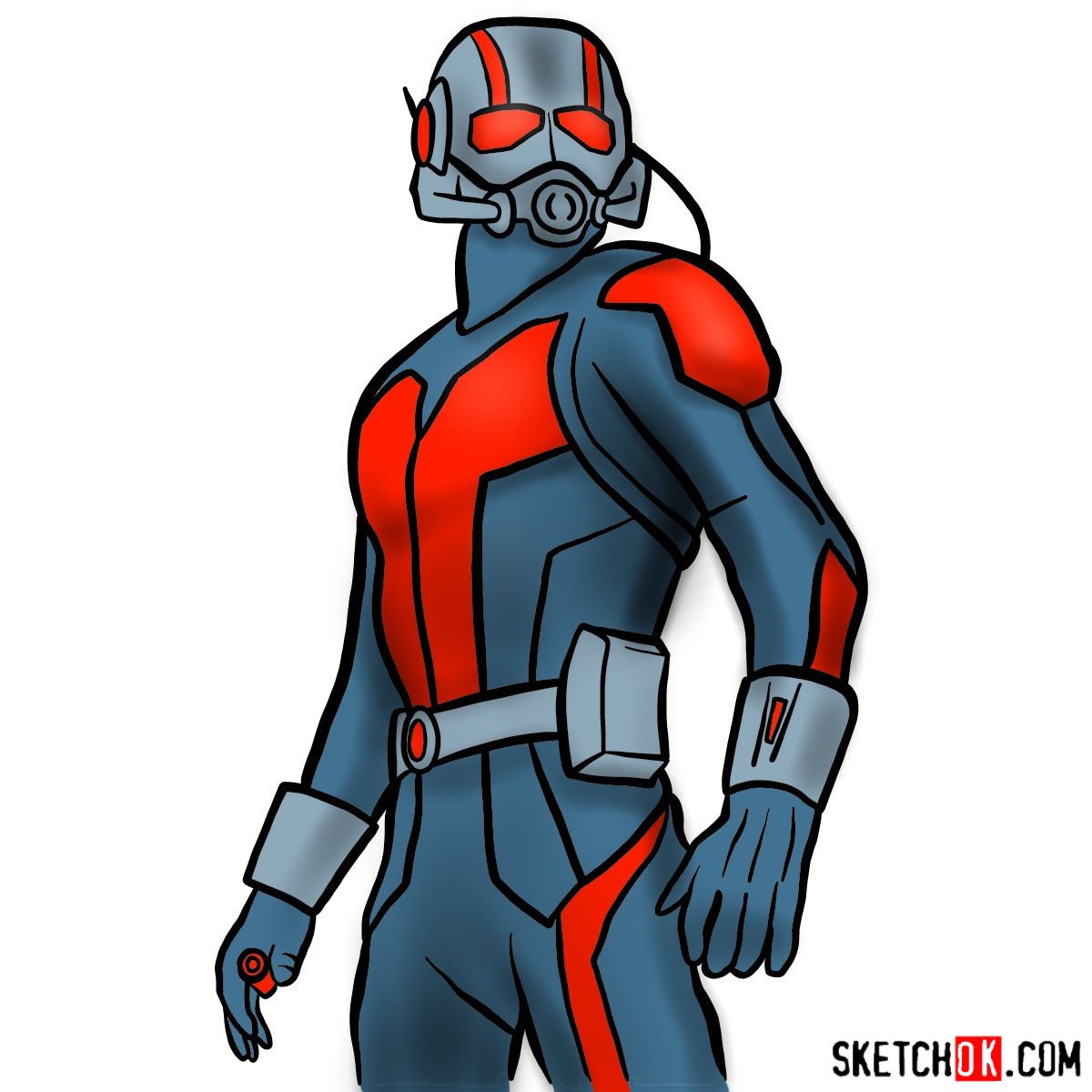 How to draw Ant-Man from 2015 film - Sketchok easy drawing g
