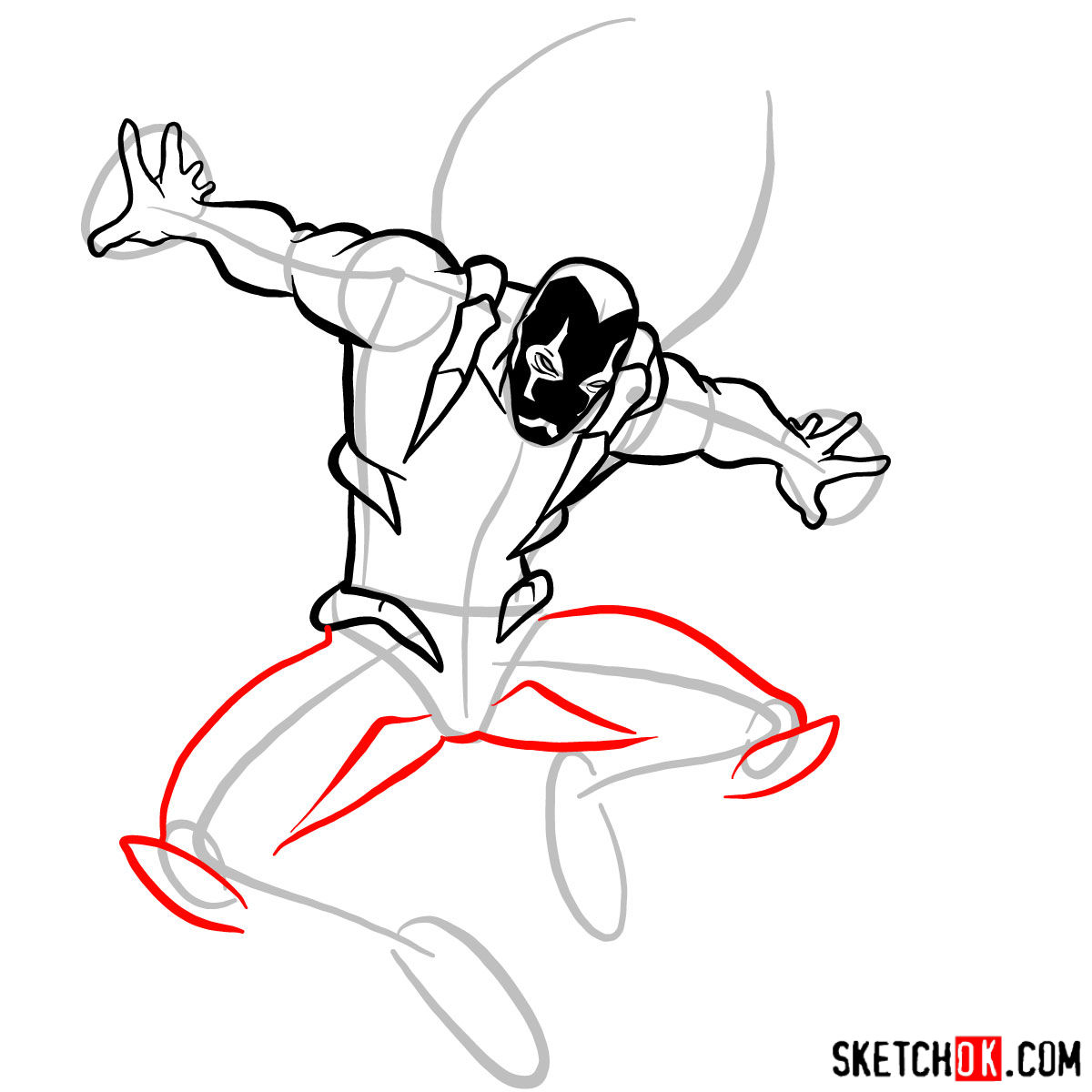 How to draw Blue Beetle (DC Comics) - step 09