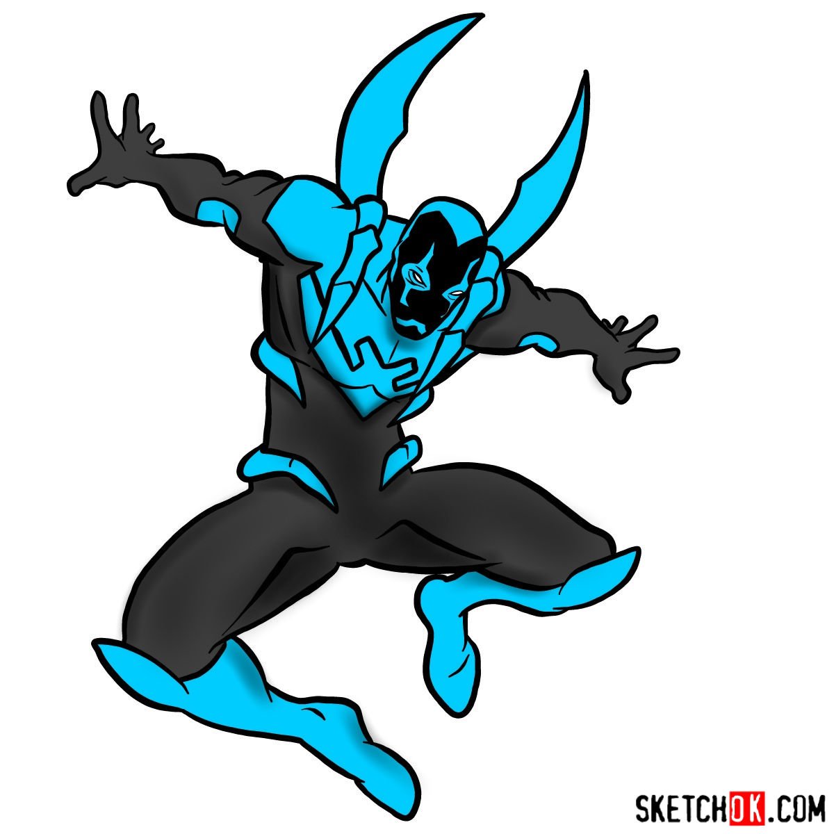 Learn How to Draw Blue Beetle from DC Comics in 14 Easy Steps