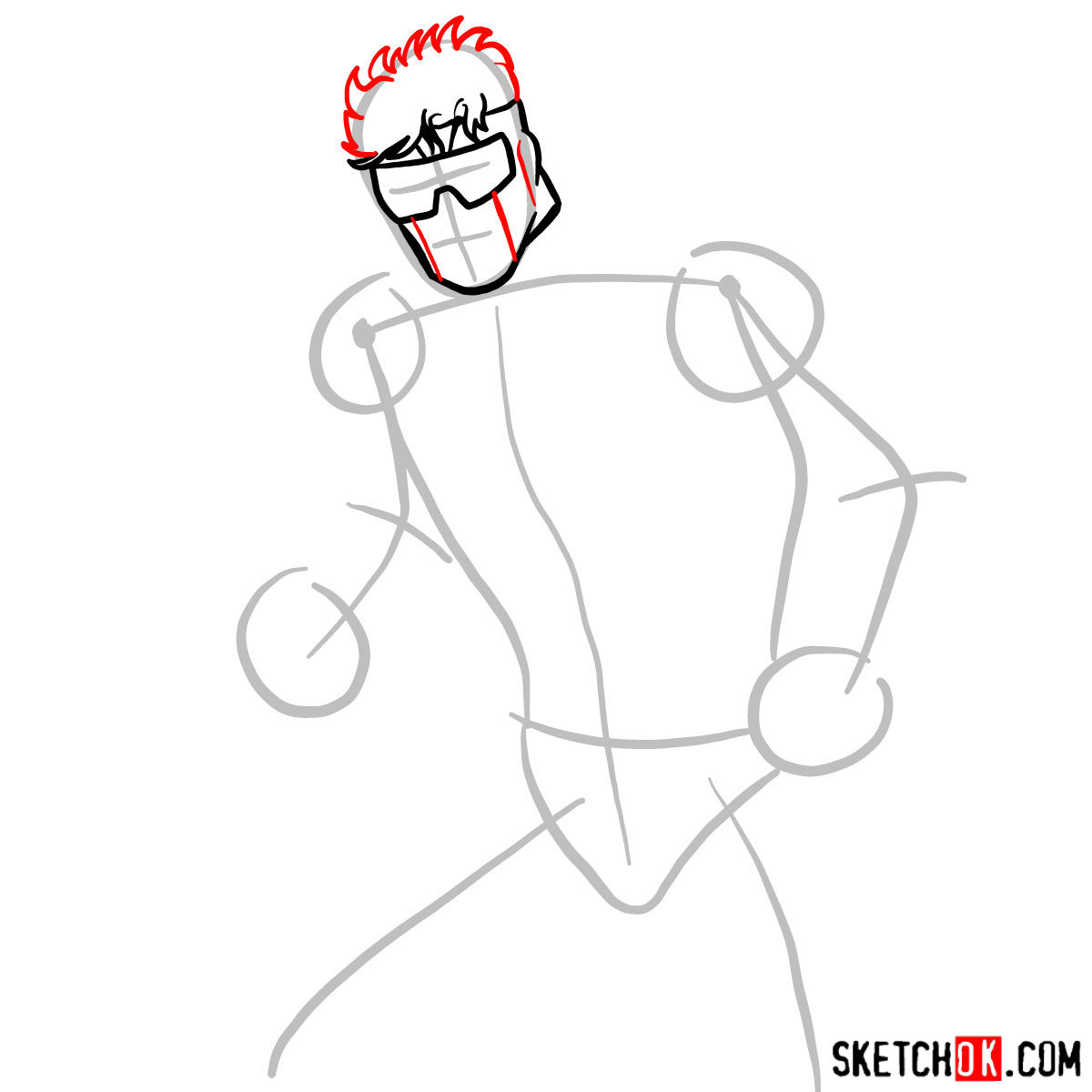 How to draw Booster Gold - step 03