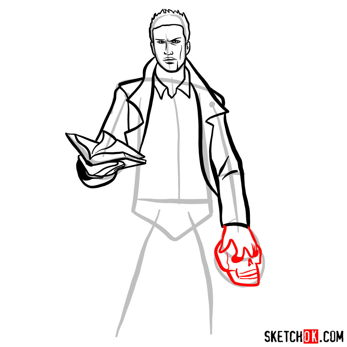 How to draw John Constantine - step 09