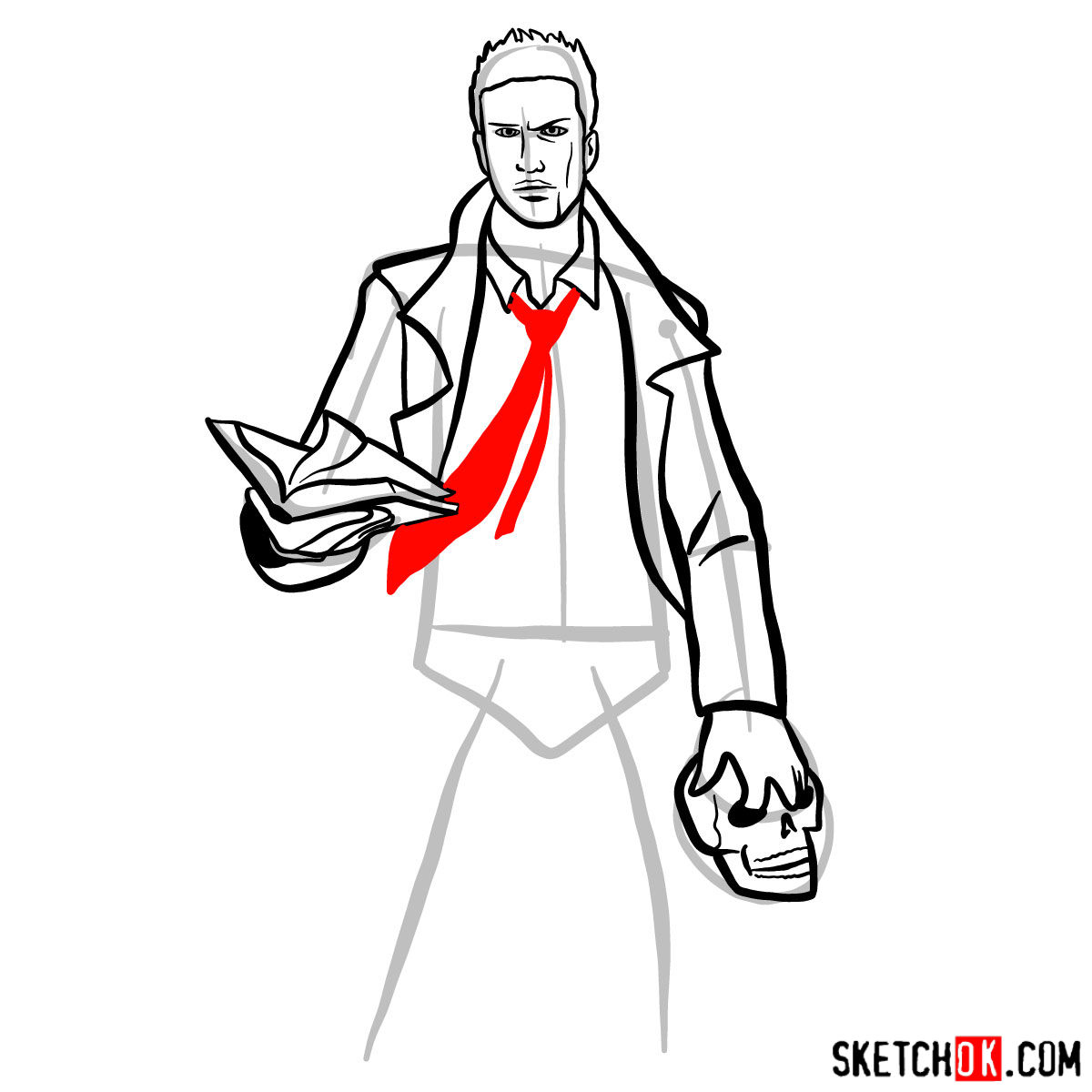 How to draw John Constantine - step 10