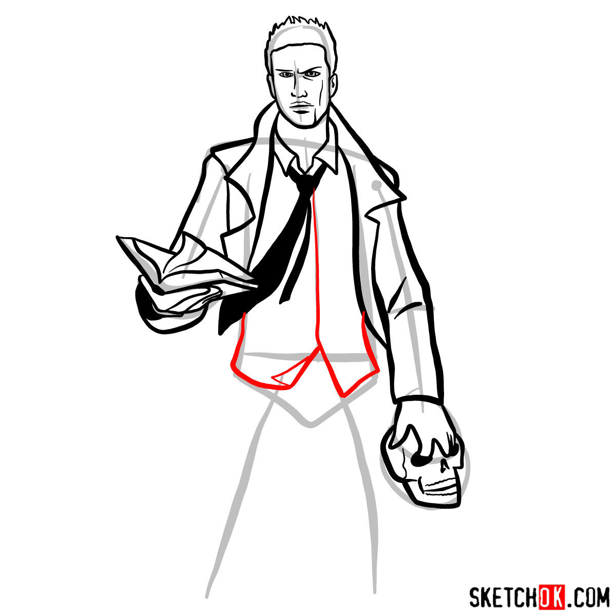 How to draw John Constantine - step 11