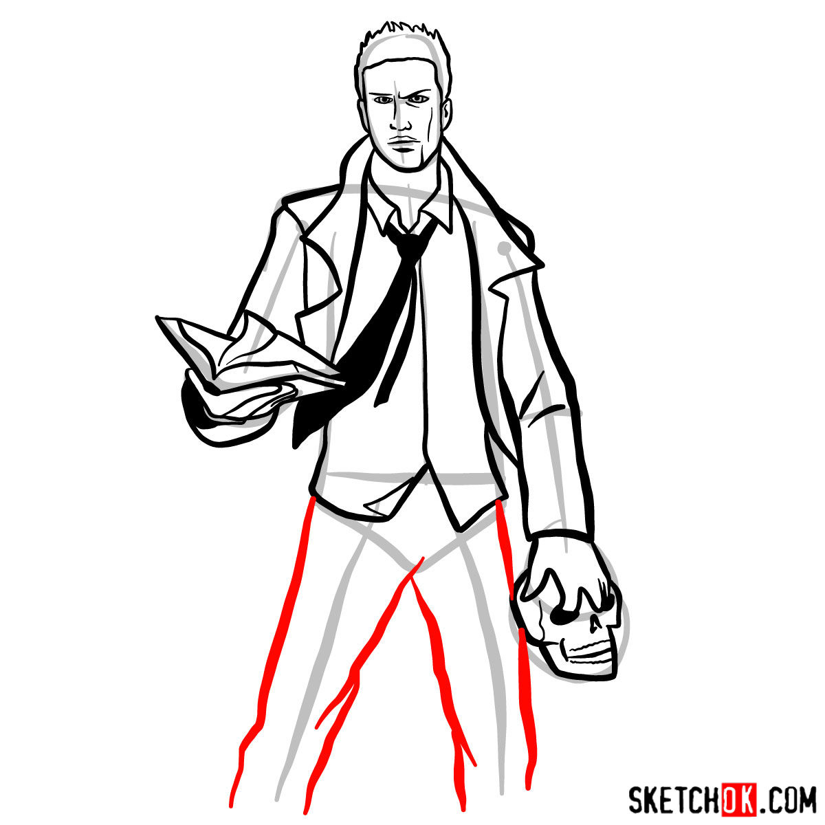 How to draw John Constantine - step 12