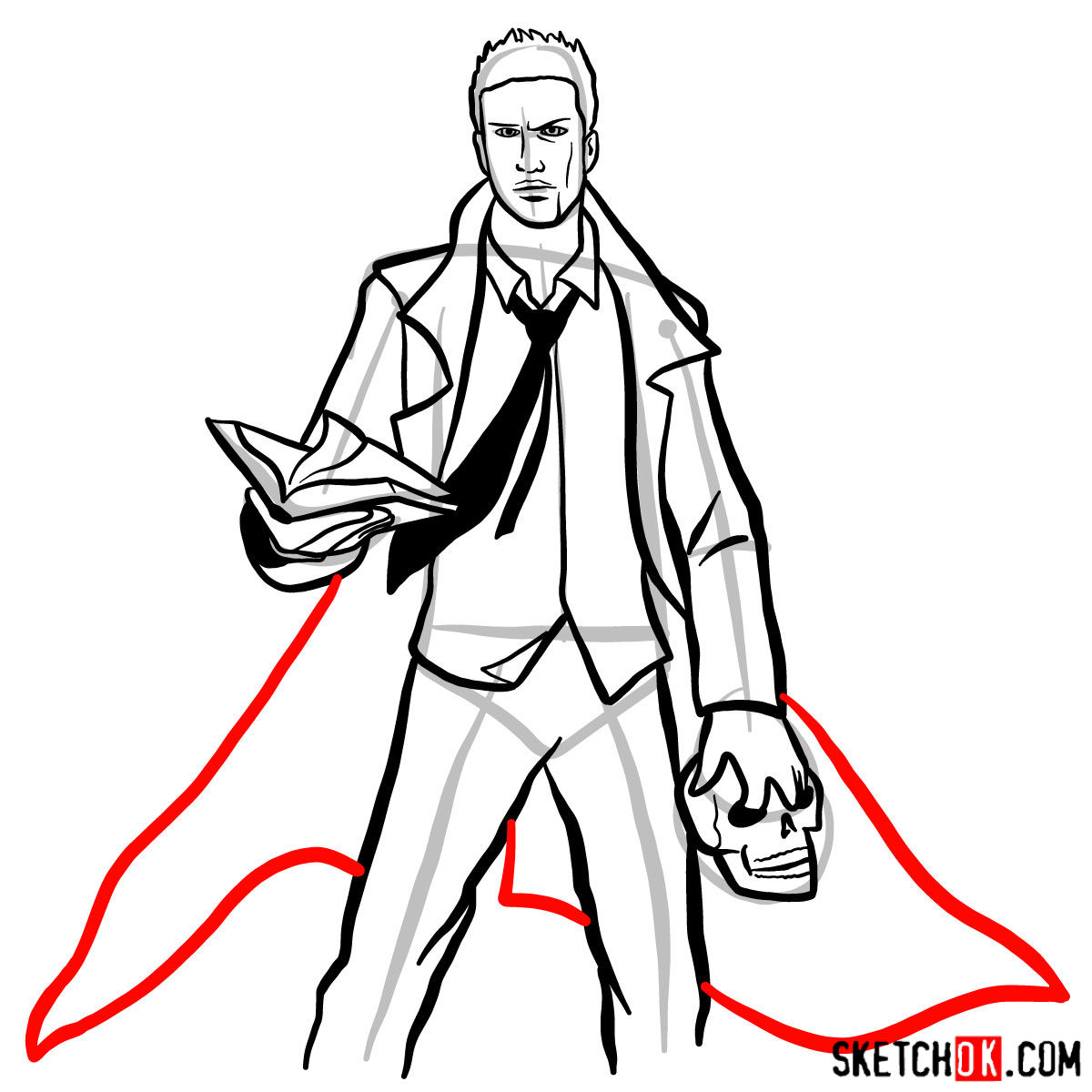 How to draw John Constantine - step 13