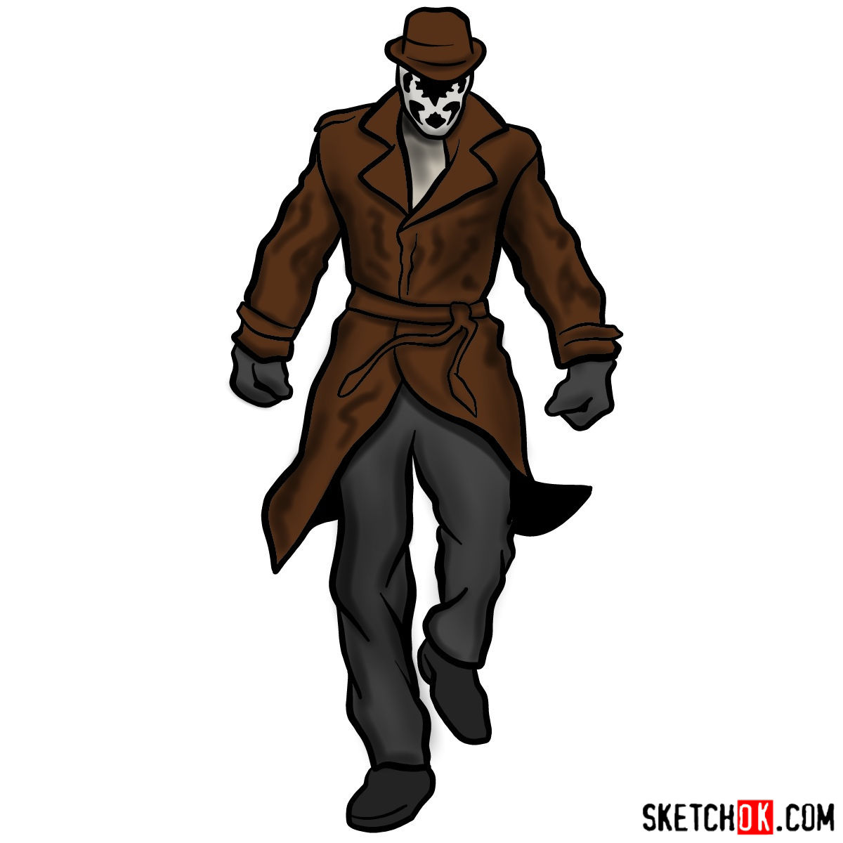 How to draw Rorschach from Watchmen