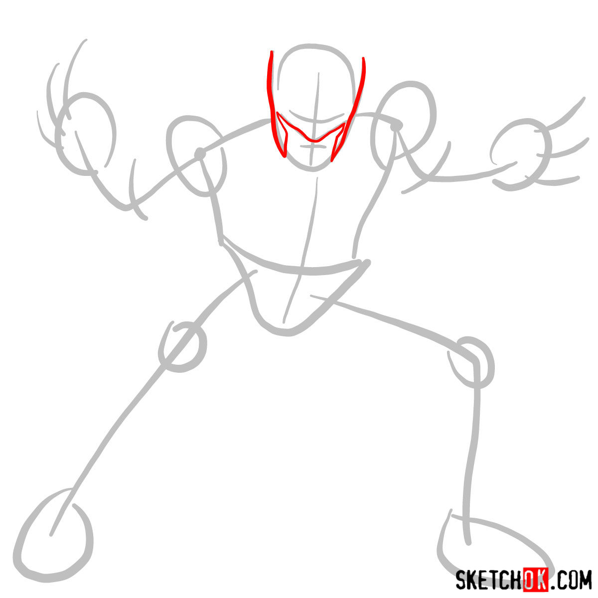 How to draw Wolverine in his superhero suit - step 02