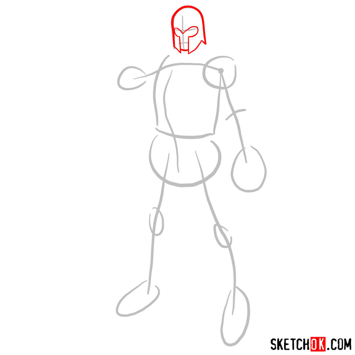 How to draw Magneto (X-Men) - step 02