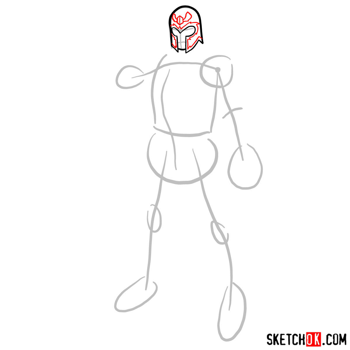 How to draw Magneto (X-Men) - step 03