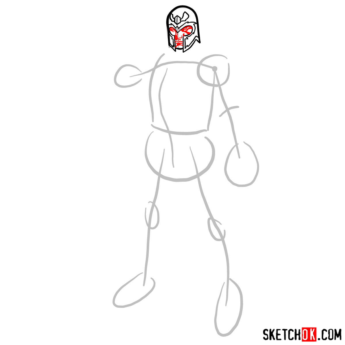 How to draw Magneto (X-Men) - step 04