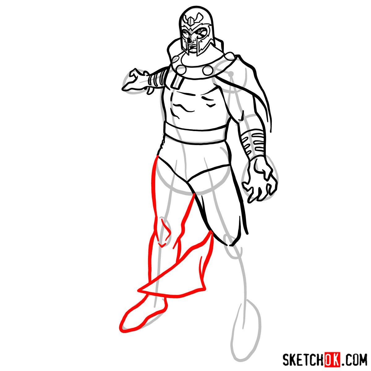 How to draw Magneto (X-Men) - step 10