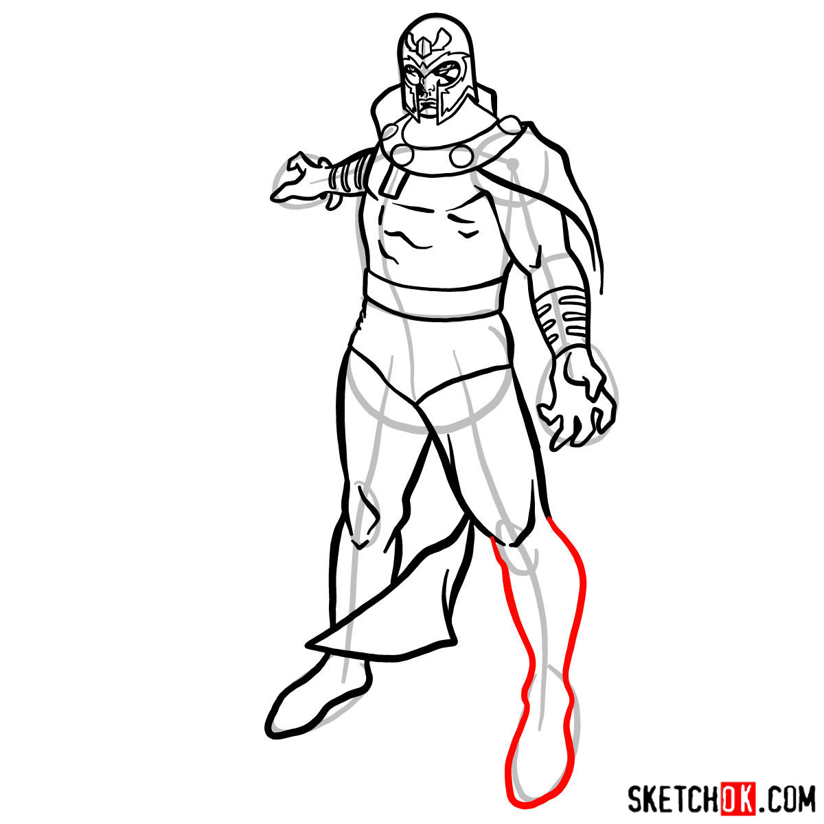 How to draw Magneto (X-Men) - step 11
