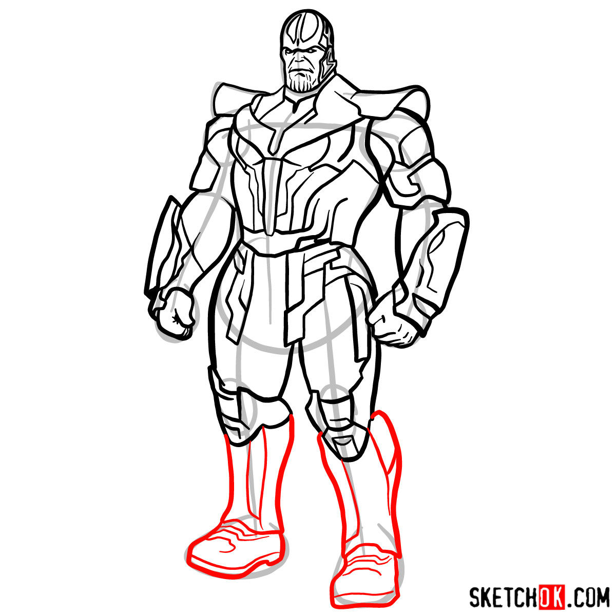 Drawing of Thanos With Infinity Gauntlet | Pencil Drawing Academy - YouTube