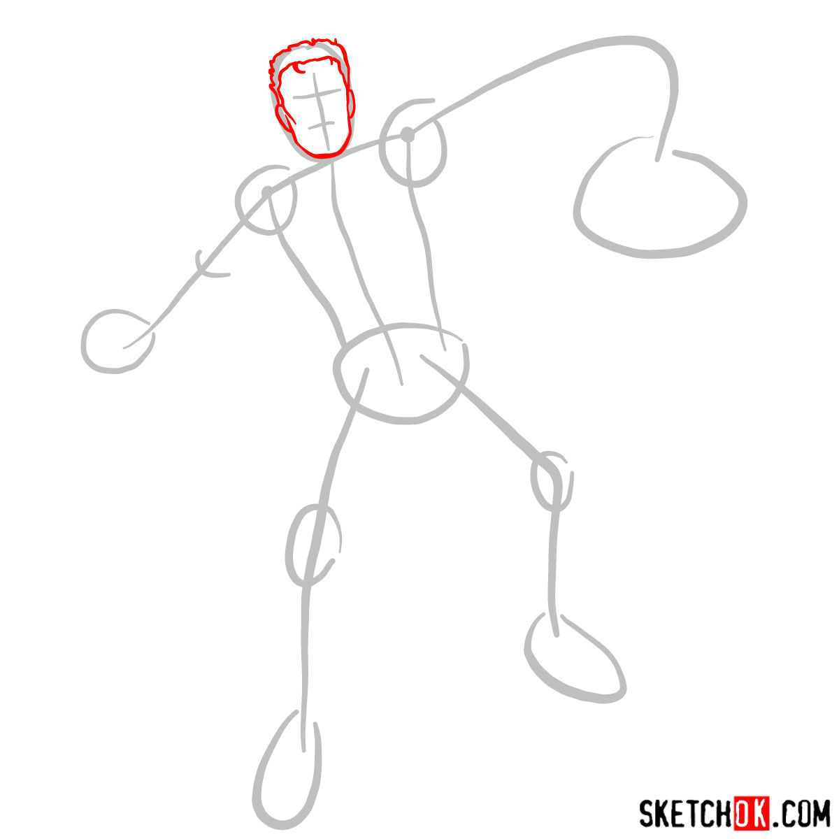 How to draw Mister Fantastic from Fantastic Four - step 02