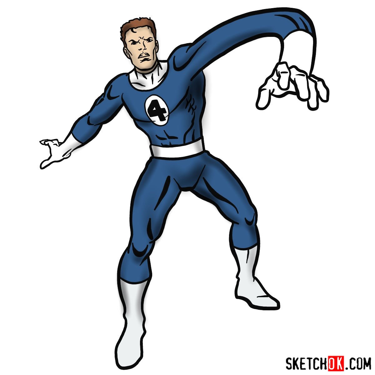 How to draw Mister Fantastic from Fantastic Four